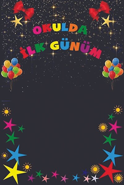 avrupakutu Okulda İlk Günüm Hatıra Fotoğraf Panosu Branda 100x150 cm