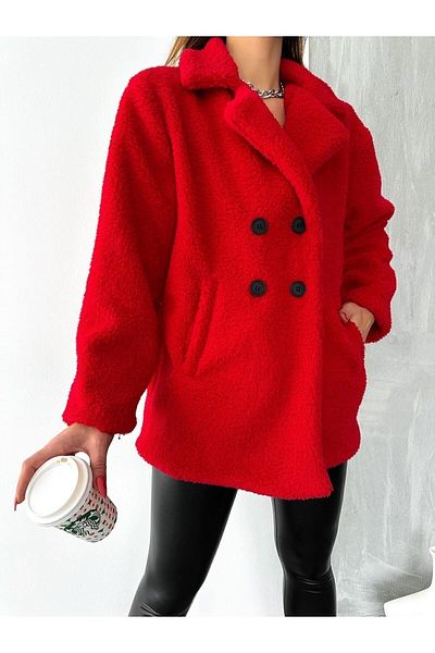 By Gecce Four Button Plush Coat