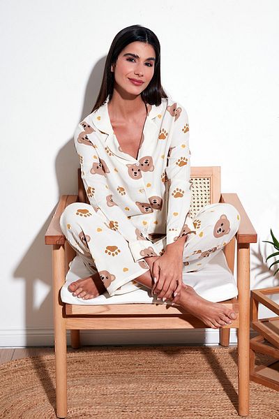 Lela Σετ πιτζάμες Reguar Fit Soft Textured PAJAMAS SET 611PT288Y