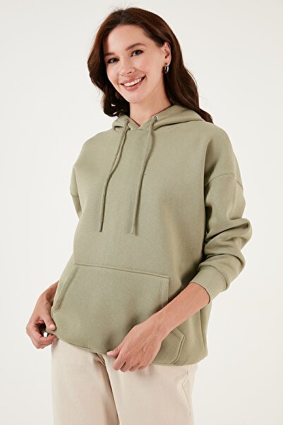 Lela Regular Fit Cotton Hooded Collar Rose Winter Sweat Sweat 5863854