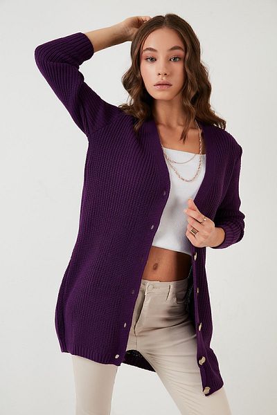Lela 100% Acrylic Knitwear Long Cardigan - Cardigan 4615044