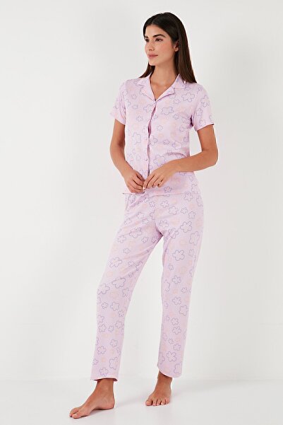 Lela Regular Fit Gömlek Yaka Kısa Kollu Pijama Takımı  PİJAMA TAKIMI 65780124