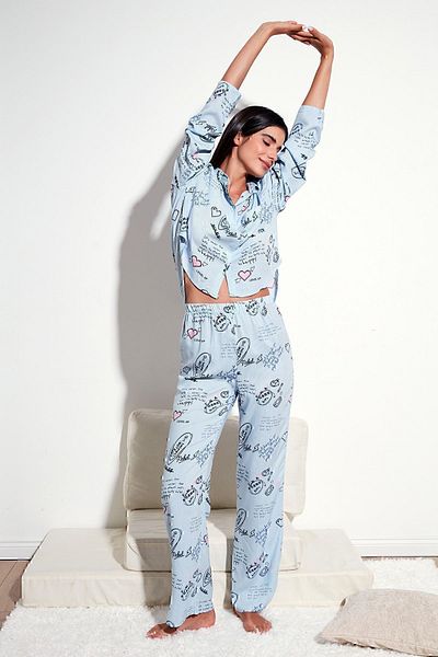 Lela Set de pijamale de vară cu croială confortabilă și picior largi SET PJAMAME6110014