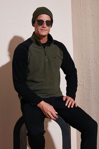 Buratti Ανδρικό Winter Fleece - Slim Fit, μισό φερμουάρ, ράστερ POLAR 5906055