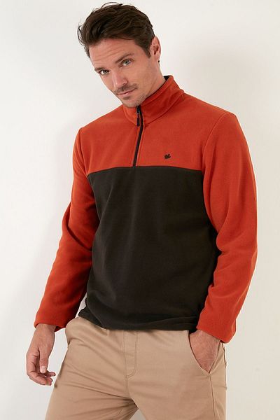 Buratti Regular Fit Zippered Stand Collar Winter Fleece Men's Fleece 5906016