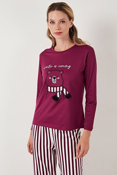Lela Regular Fit Desenli Bisiklet Yaka Pijama Takımı  PİJAMA TAKIMI 65719102