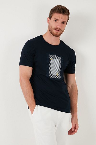 Buratti Мъжка памучна тениска с кръгло деколте - 646R7930