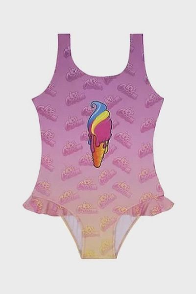 SLIPSTOP Gelato Χοντρό λουράκι Εύκολο στο στέγνωμα UV Protect Ruffle Μαγιό για κορίτσια SM 22110210