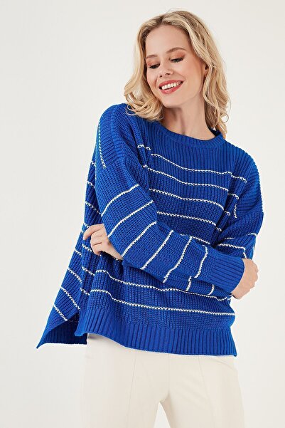 Lela Pulover tricotat cu spate lung cu dungi 4616133