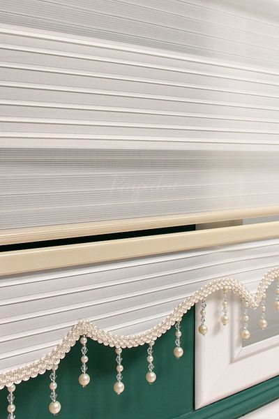 Payidar Zebra Roller Blinds Pleated Cream Beaded Modern Curtain