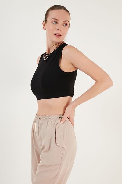 Lela Cotton Crew Neck Slim Fit Crop Tank Top5865259