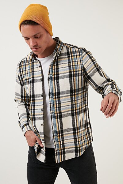Buratti Cotton Plaid Slim Fit Winter Shirt Men's Shirt Cf23w114662