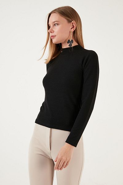 Lela Ribbed Flexible Slim Fit Half Turtleneck Sweater 5865344