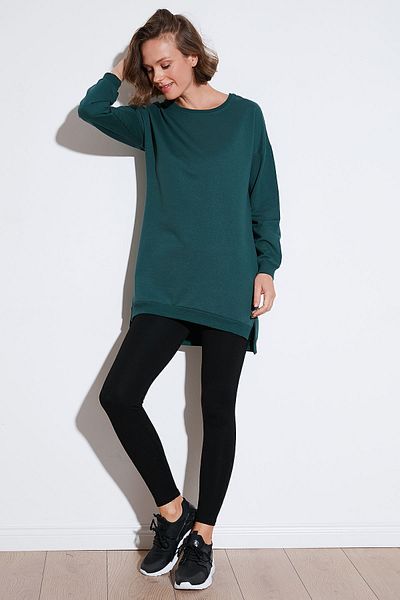 Lela Βαμβακερό τουνίκ Crew Neck Oversize - Modest 5864896