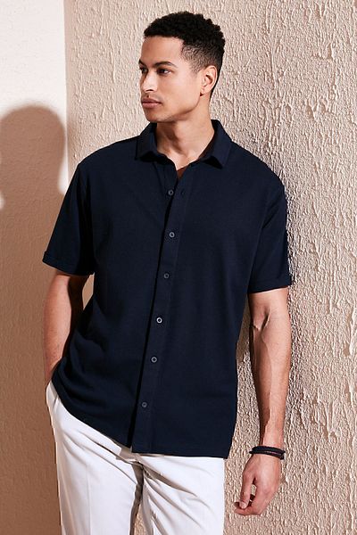 Buratti Памучна стандартна риза с къс ръкав Мъжка риза SHIRT5902724