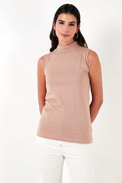 Lela Pamuklu Kolsuz Dik Yaka T Shirt  T SHİRT 5865710