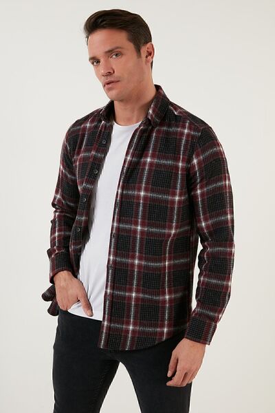 Buratti Cotton Plaid Slim Fit Winter Shirt Men's Shirt Cf23w114662