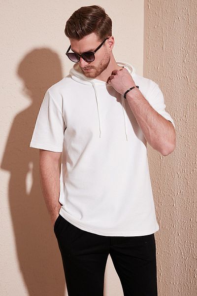 Buratti Tricou supradimensionat din bumbac cu glugă Tricou bărbați 5902324