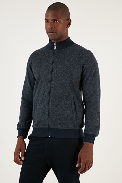 Buratti Бавовняний кардиган з кишенями на блискавці та рибальським коміром Чоловічий кардиган 456210
