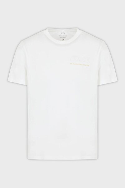 Armani Exchange Ανδρικό μπλουζάκι με λαιμόκοψη βαμβακερή κανονική εφαρμογή 3DZTAG ZJ9TZ 1116