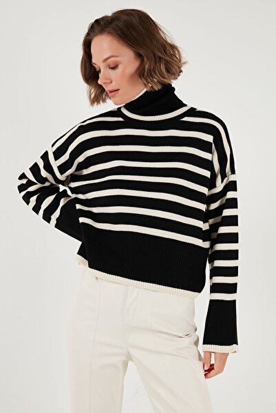 Lela Turtleneck Acrylic Striped Knitwear Sweater - Pullover 4616166