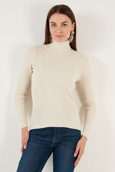 Lela Pulover cu snur acrilic moale cu gât -4614102