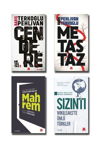 Kırmızı Kedi Yayınevi Barış Terkoğlu, Barış Pehlivan 4 Kitap Set(metastaz, Cendere, Sızıntı, Mahrem)
