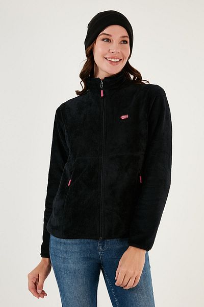 Lela Slim Fit Anti-Pilling Non-Pilling Soft Textured Zippered Fleece Cardigan CARDIGAN 590701