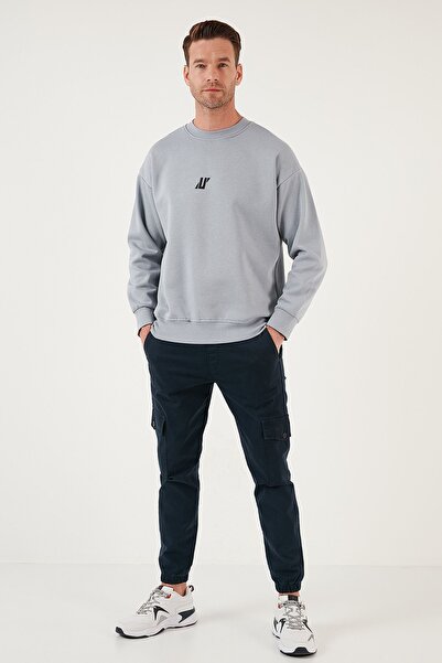 Buratti Regular Fit Bisiklet Yaka Pamuklu İçi Tüylü Yumuşak Şardonlu Sweat Erkek SWEAT 5905405