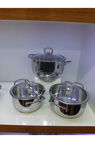 Sole Samira 16-18-20 Cm 3-Piece Cookware Set with Glass Lid