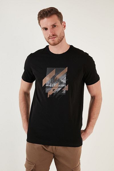 Buratti Тениска с щампа от 100% памук, тениска с кръгла яка, мъжка тениска 646b3890