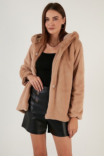 Lela Hooded Soft Fleece Lined Slim Fit