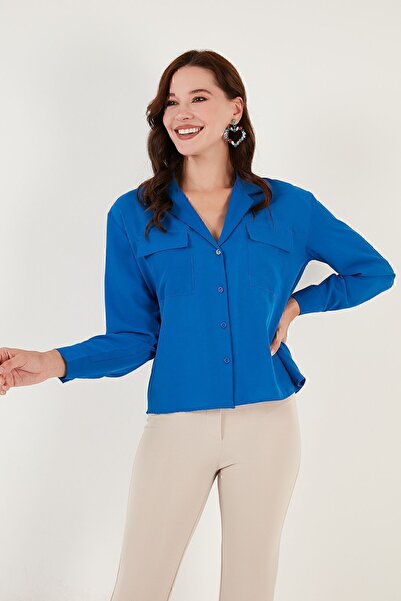 Lela Сорочка з V-подібним коміром, двома кишенями, прямим кроєм, тканина СОРОЧКА 611GO00016