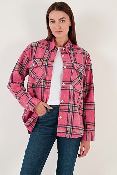 Lela Cotton Pocket Plaid Regular Fit Lumberjack Shirt SHIRT CF24W167259