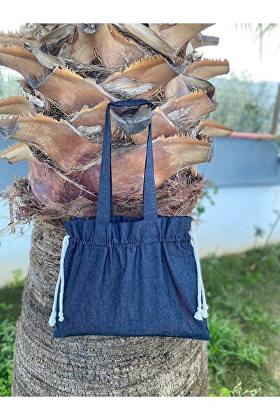Handream Kot Kumaşı Büzgülü Tote Bez Omuz Çantası
