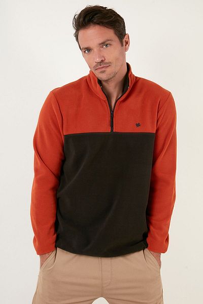 Buratti Regular Fit Zippered Stand Collar Winter Fleece Men's Fleece 5906016