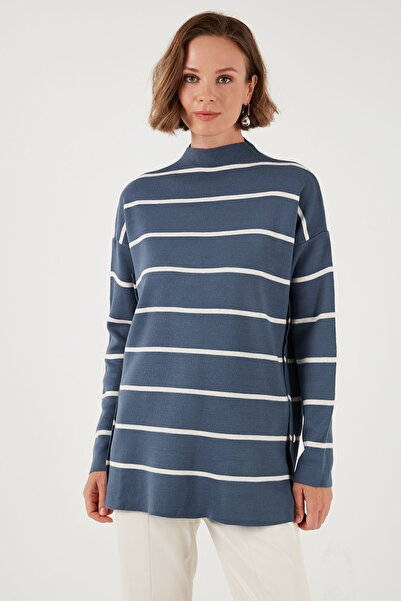 Lela Pulover tricotaj cu dungi marime unica - guler vertical 4615197 y