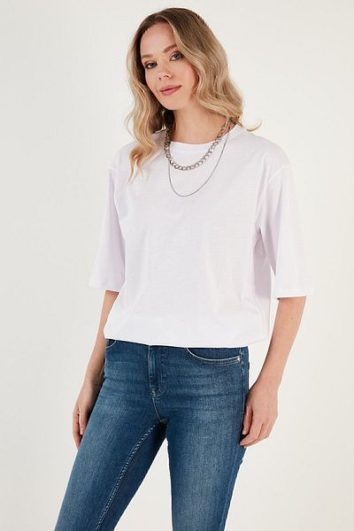 Lela Cotton Oversize Crew Neck T Shirt T Shirt 5864562