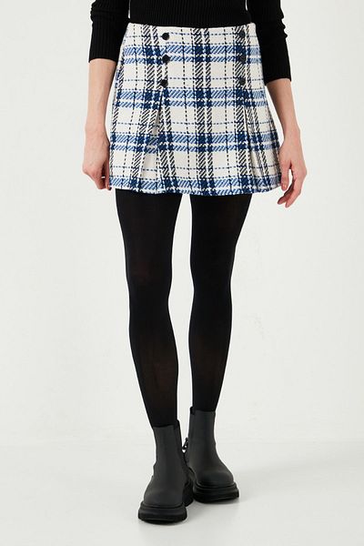 Lela Regular Fit Winter Tweed Mini Shorts Skirt Shorts Skirt 611Et0020