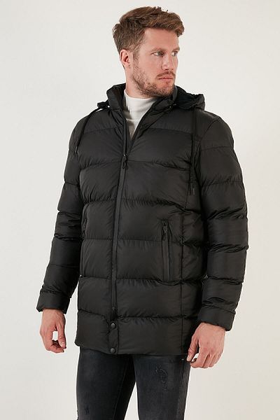 Buratti Slim Fit Ανθεκτικό στο νερό και τον άνεμο αφαιρούμενο κουκούλα Puffer Coat Ανδρικό ΠΑΛΤΟ 649009