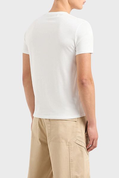 Armani Exchange Ανδρικό μπλουζάκι με λαιμόκοψη βαμβακερή κανονική εφαρμογή 3DZTAG ZJ9TZ 1116