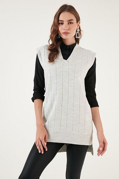 Lela V-Neck Long Knitwear Sweater SWEATER 4616088