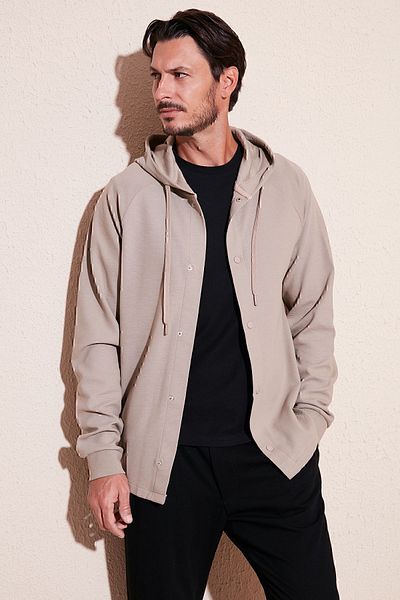 Buratti Ανδρικό πουκάμισο με βαμβακερή κουκούλα Relaxed Fit 5905468