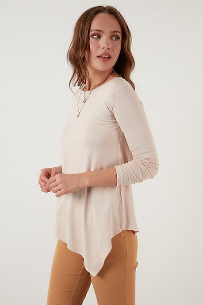 Lela Asymmetrical Cut Crew Neck Blouse Women's Blouse 5863545