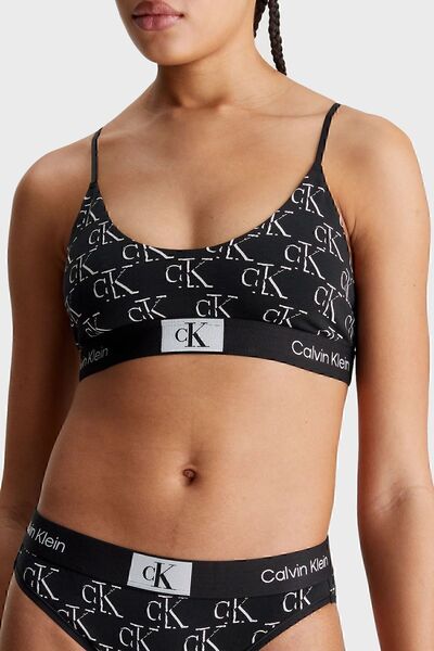 Calvin Klein Cotton Sports Bra - All with Logo, 000QF7216ELOC Model
