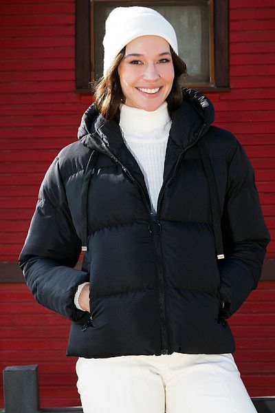 Lela Kabát s kapucí Regular Fit Puffer COAT s kapsami 640Y002