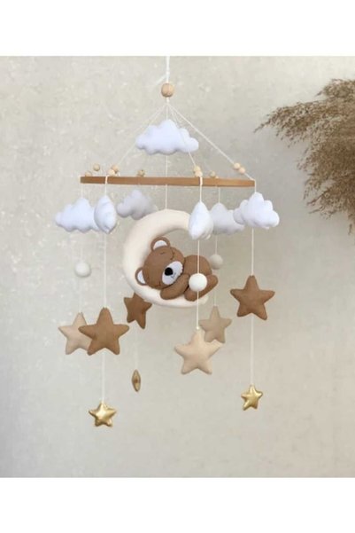 Duygunun Keçe Tasarımı Özel Tasarım Kız Bebek Erkek Bebek Sevimli Figür Beşik Dönencesi