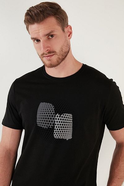 Buratti Tricou pentru bărbați, 100% bumbac, cu decolteu rotund, slim fit, tricou pentru bărbați 646b3950