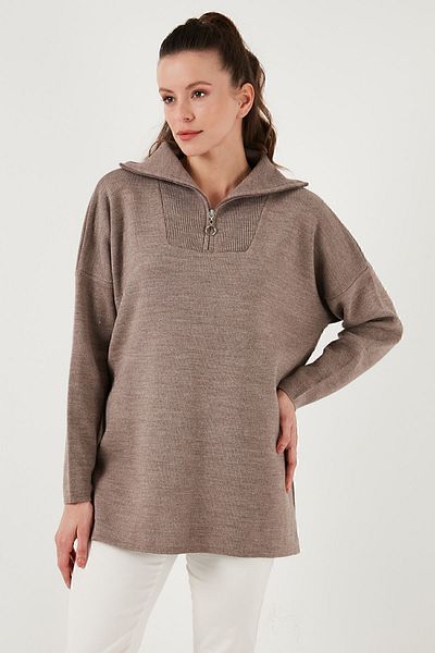 Lela Πλεκτό πουλόβερ Oversize με μισό φερμουάρ - ΠΟΥΛΟΒΕΡ 4616079 Υ