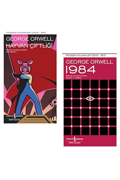 TÜRKİYE İŞ BANKASI KÜLTÜR YAYINLARI Hayvan Ciftliği -1984 2 'li Set - (karton Kapak) George Orwell